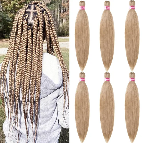 Miniatura 16 de Black Braiding Hair Pre Stretched 16 Inch Black Hair Extensions For Braiding Hypoallergenic Pre-stretched Braiding Hair Natural Knotless Crochet