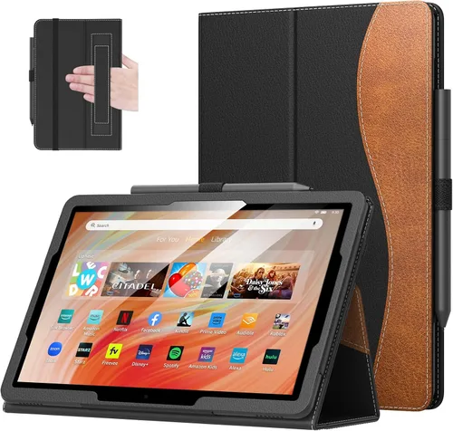 Miniatura 36 de MoKo - Funda para tablet Kindle Fire HD 10 y 10 Plus (11.ª generación, versión 2021), diseño delgado y plegable con función de encendido y apagado