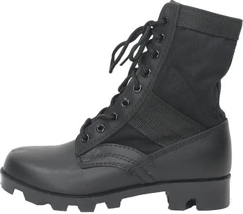 Miniatura 2 de Botas tácticas de la jungla con suela de Panamá de 8 pulgadas, militar tipo GI Ejército de combate de Vietnam, cuero/lona