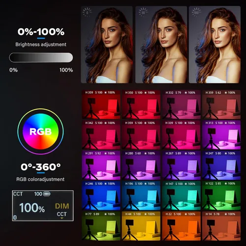 Miniatura 7 de GODOX MA5R - Luz de relleno LED con difusor suave, carga magnética, iluminación para selfies, mini luces de cámara 1800K-10000K, 14 modos FX