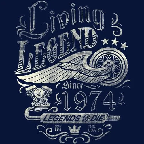 Miniatura 5 de 50th Birthday Gift Shirt for Men - Living Legend 1974 Legends Never Die - 50th Birthday Gift