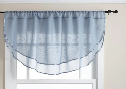 Miniatura 71 de Stylemaster Elegance Cenefa recta de gasa transparente, 60 x 14 pulgadas, color dorado