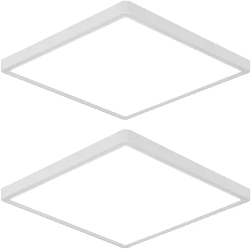 Miniatura 11 de DELIPOP Paquete de 6 luces LED empotrables cuadradas de 4.72 pulgadas, 6500 K ultra delgada sin marco, luz de techo de panel delgado de 20 W