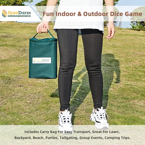 Miniatura 6 de SpexDarxs Juego de dados gigantes de 3.5 pulgadas, juego de dados de madera grandes con marcador y bolsa de transporte, juego de césped