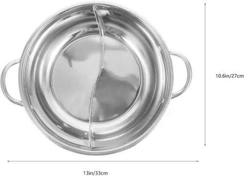 Miniatura 7 de DOITOOL Olla caliente con divisor de acero inoxidable de dos sabores chino Shabu Shabu olla caliente para estufa de gas de inducción eléctrica