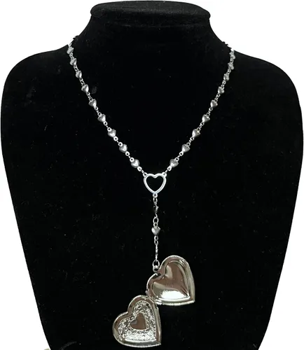 Miniatura 4 de ZKBKJSPZJB Collar con medallón de corazón personalizado para niñas, acero inoxidable, collar de corazón