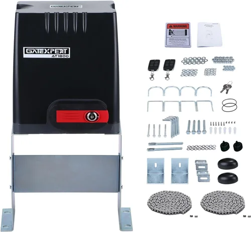 Miniatura 8 de Abridor automático de puerta corredera con transmisores de control remoto y sensor de fotocélula infrarroja – Kit de operador de puerta de seguridad