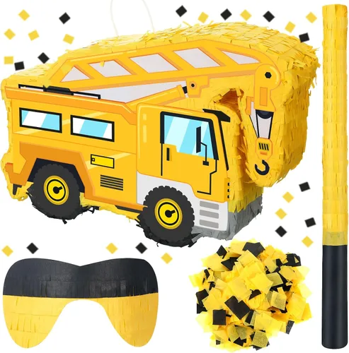 Miniatura 8 de Piñata de béisbol con bate con los ojos vendados para fiesta de cumpleaños, softbol, papel, piñata, pelotas deportivas, suministros de confeti