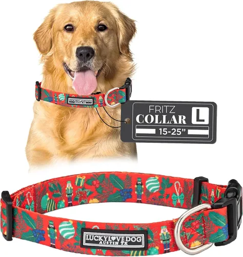 Miniatura 100 de Lucky Love Dog - Collar de perro ajustable con hebilla de fácil clic para los grandes, duradero y cómodo para perros machos y hembras, collar