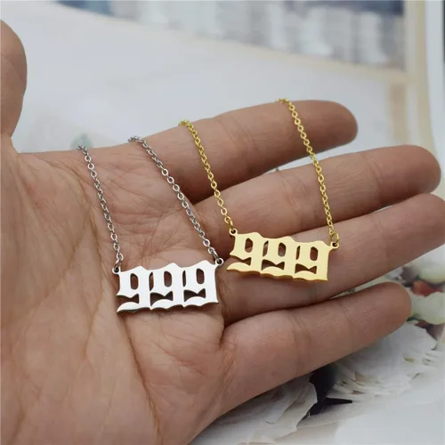 Miniatura 6 de HUTINICE Angel Number Necklace For Women, 18K Gold Plated Dainty 111 222 333 444 555 666 777 888 999 Pendants Choker Chain Numerology Jewelry