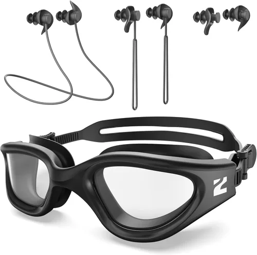 Miniatura 12 de ZIONOR G1 Lite - Gafas de natación polarizadas con 3 pares de tapones para los oídos, gafas de natación con protección UV antivaho para adultos, A3
