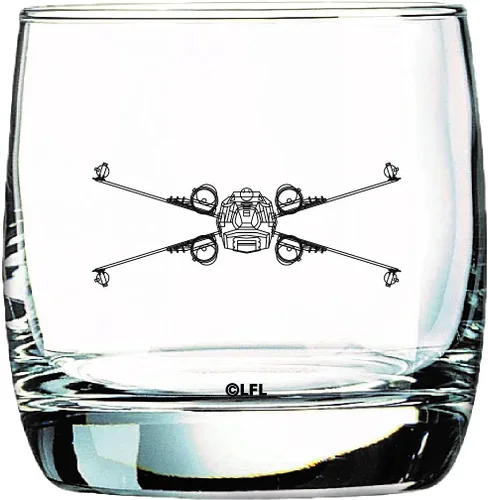 Miniatura 2 de Juego de Vasos Star Wars - X-Wing & TIE Fighter - Juego de Regalo Coleccionable de 2 Copas de Cóctel - Capacidad de 10 oz - Diseño Clásico - Base