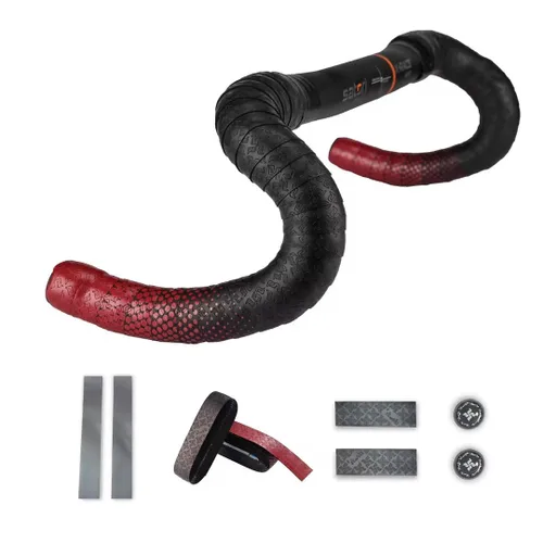 Miniatura 7 de Skwiki - Cinta de manillar de bicicleta de carretera, piel sintética adherente, agarre, alto rebote, transpirable, estructura multicapa (negro)