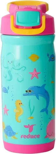 Miniatura 15 de Reduce Hydrate Pro Kids - Botella de agua aislada de acero inoxidable de 14 onzas con pajilla, vaso a prueba de derrames para niños, retención