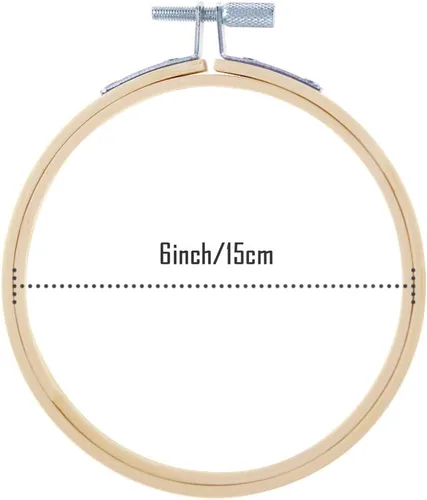 Miniatura 2 de Caydo Juego de 12 aros de bordado de 6 pulgadas con 6 piezas de tela Aida, 14 unidades de tela blanca de punto de cruz para bordado de manualidades