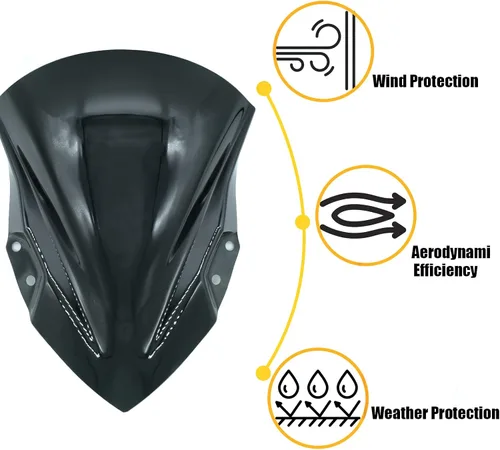 Miniatura 2 de Parabrisas scooter deflectores de viento doble burbuja compatible con Ninja 400 2018-2023