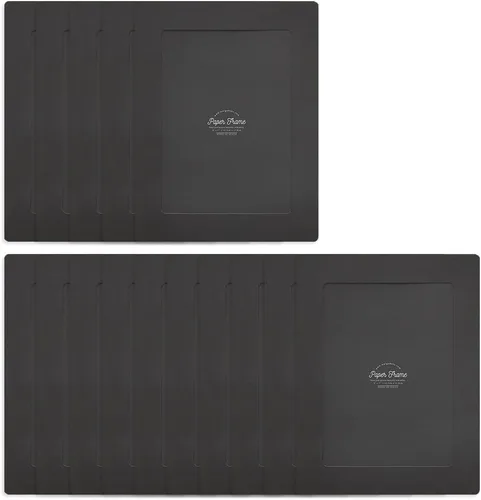 Monolike Marcos de fotos de papel de 5 x 7 pulgadas, color negro, paquete de 15 unidades, se adapta a fotos de 5 x 7 pulgadas