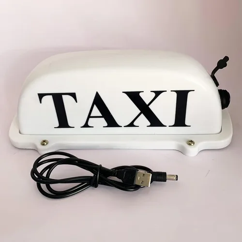 Miniatura 3 de Señal de taxi LED azul y verde para techo con batería recargable USB, base magnética impermeable (azul)