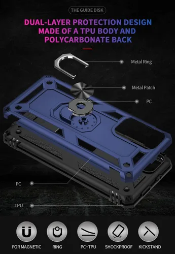 Miniatura 5 de Funda para Xiaomi redmi Note 11 5G 11T 5G Poco M4 Pro 5G con protector de pantalla, protección militar delgada a prueba de golpes Armor Defender