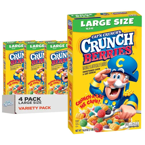 Miniatura 14 de Cap'n Crunch Cereales, paquete variado de 3 sabores, cajas de tamaño grande, (paquete de 4)