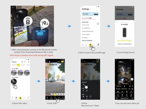 Miniatura 9 de Control remoto GPS para cámaras Insta360 X5/X4/X4 Air X3/Go 3S/ACE pro 2/ACE Pro/ONE X2, accesorios de acción inteligente de 25M de alcance