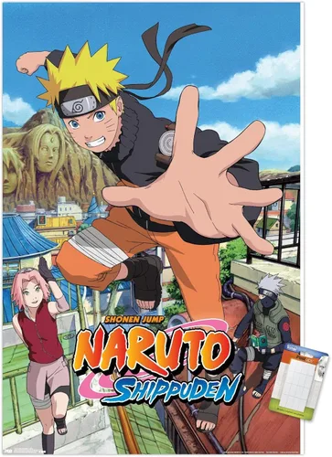 Miniatura 12 de Trends International Naruto Shippuden - Póster de pared de salto, 14.725 x 22.375 pulgadas, versión enmarcada de madera de granero