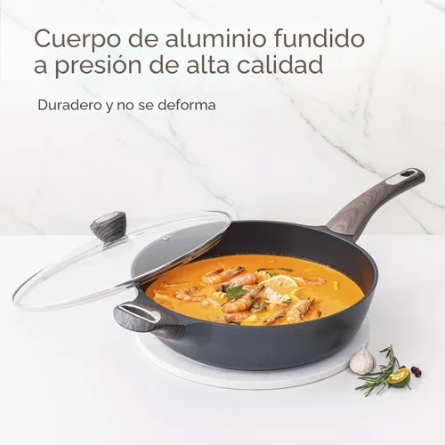 Miniatura 6 de SENSARTE - Juego de ollas y sartenes antiadherentes, juego de utensilios de cocina de inducción saludables y no tóxicos, 26 piezas de juego de Negro