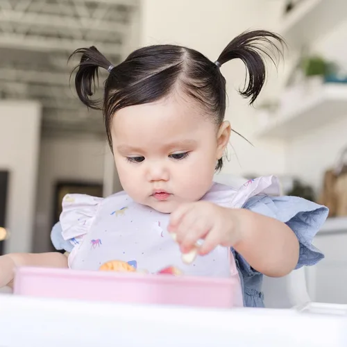 Miniatura 12 de Tiny Twinkle Baberos a prueba de derrames para bebés para comer Baberos impermeables y lavables para niños pequeños con bolsillo para todo Juego
