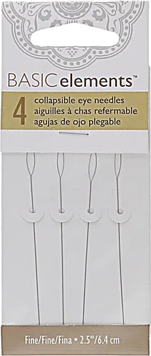 Miniatura 2 de The Beadsmith Basic Elements - Agujas plegables de 2.5 pulgadas de largo, alambre trenzado flexible, ojo grande, fácil de enhebrar, 4 agujas finas