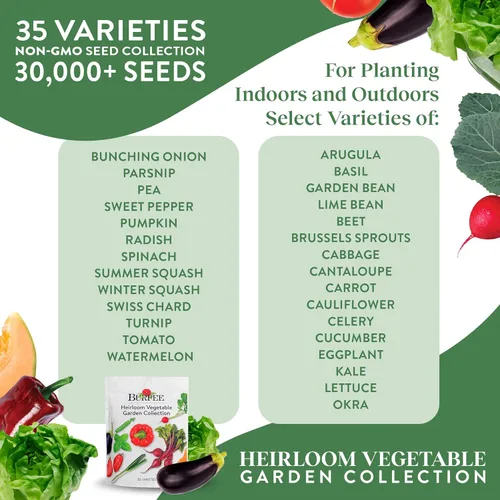 Miniatura 2 de Burpee Semillas de verduras Heirloom, paquete variado con 35 variedades de semillas de plantas, más de 30,000 semillas de jardín, semillas mixtas