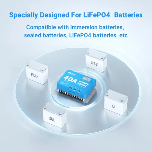 Miniatura 5 de Redodo Controlador de carga solar de entrada de 40 amperios MPPT 12V/24V DC con módulo Bluetooth incorporado, pantalla LCD ajustable de parámetros