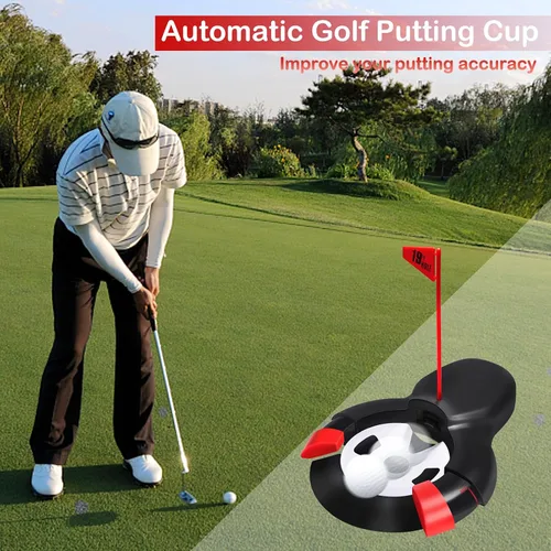Miniatura 8 de Copa de retorno automática de pelota de golf, máquina de poner práctica automática, ayuda para entrenamiento de taza de golf, regreso