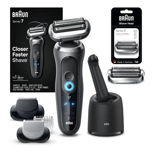 Miniatura 14 de Braun Afeitadora eléctrica para hombre, Series 7 7177cc, afeitado en húmedo y seco, modos de afeitado turbo y suave, afeitadora de papel de aluminio