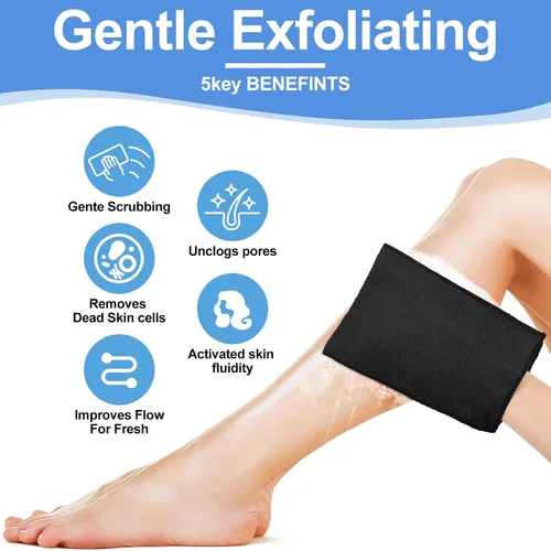 Miniatura 5 de Tatuo 12 piezas de guante exfoliante coreano de Italia Toalla para el cuerpo, esfoliante para la piel para eliminar la piel muerta, paño exfoliante