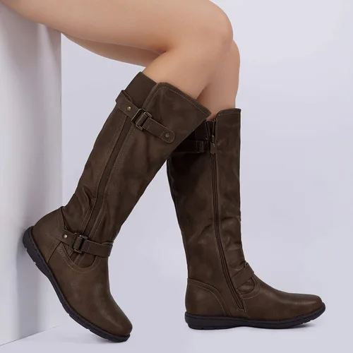 Miniatura 7 de DREAM PAIRS - Botas de invierno altas hasta la rodilla con forro de piel sintética para mujer