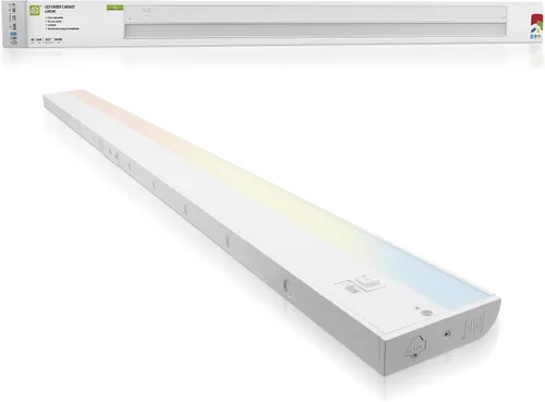 Miniatura 12 de ASD Iluminación LED de 45 cm para debajo del gabinete enchufable o cableada, interruptor alto/bajo/apagado, 8W 120V 3 CCT 2700K/3000K/4000K CRI90+