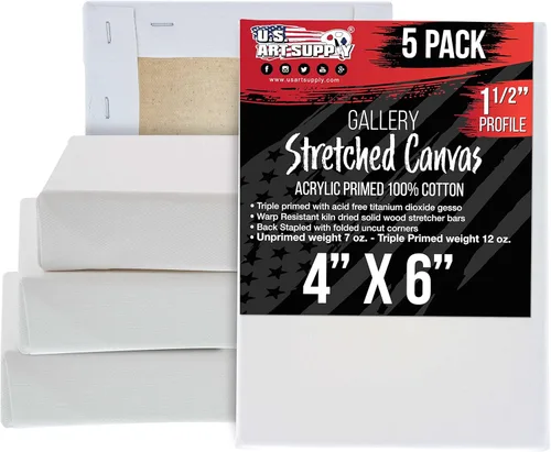 Miniatura 12 de U.S. Art Supply Lienzo grande estirado para pintar de 16 x 20 pulgadas, profundidad de galería, 1-1/2 pulgadas de grosor, paquete de 3 – 12 onzas