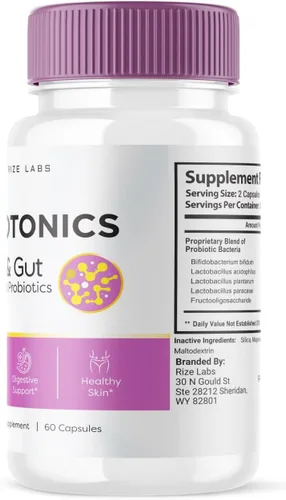 Miniatura 4 de Rize Labs - Cápsulas Neotonics para la piel y el intestino para el cuidado de la piel, probióticos esenciales, píldoras de suplementos de salud
