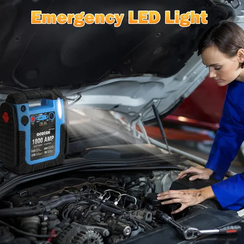 Miniatura 6 de Arrancador de 1800 amperios con compresor de aire, arrancador de batería de coche acetek inflador de neumáticos de 260 PSI, potenciador automático