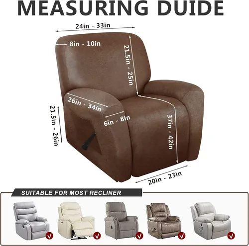 Miniatura 2 de molasofa Fundas de cuero para sillas reclinables, fundas para sillas reclinables grandes para silla reclinable, 4 piezas, fundas lavables que se