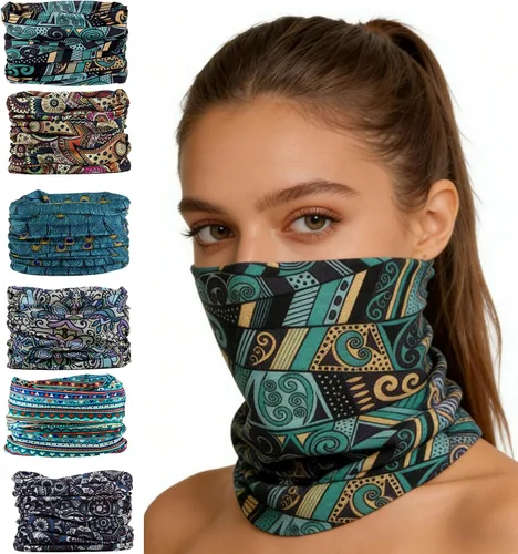 Miniatura 9 de KINREE 6 unidades de protección UV de verano multifunción diadema cuello polaina cabeza cabeza máscara máscara mágica bufanda bandana