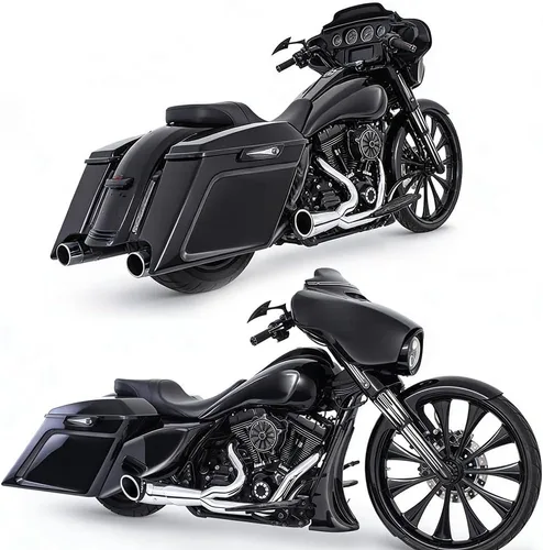 Miniatura 7 de DREAMIZER Espejos Retrovisores Laterales Universales de Hoja para Motocicleta Negro Brillante Compatibles con Harley Street Bike Scooter Chopper