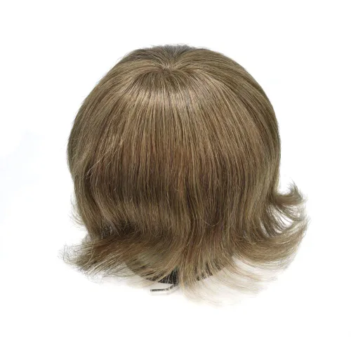 Miniatura 255 de Toupee para hombres nudos blanqueados hombres toupee hairpieces europeo virgen sistema de reemplazo de cabello humano suave encaje francés hombres