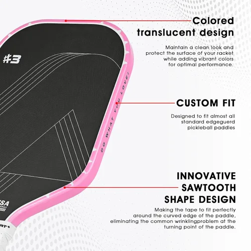Miniatura 151 de PICKLETECH Cinta de protección de pala de pickleball – Protector de borde de cabeza de paleta – Cinta de protección de borde de raqueta ajuste gris