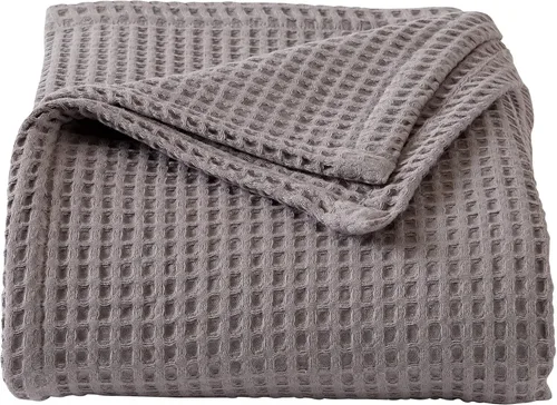 Miniatura 10 de Manta de cama 100% algodón con tejido gofrado Manta suave, transpirable y ligera para todas las estaciones Perfecta para acolchado Colección
