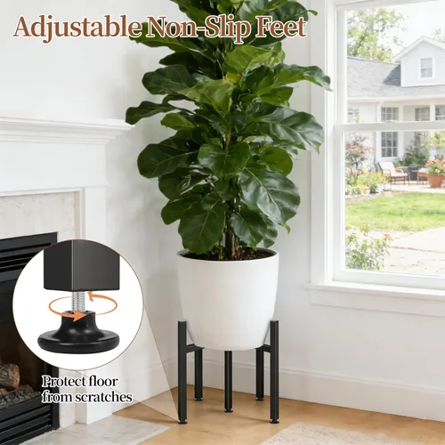 Miniatura 6 de LUBORN Soporte para plantas para interiores y exteriores, soportes ajustables para plantas grandes de 15 a 20 pulgadas, soporte de metal de mediados