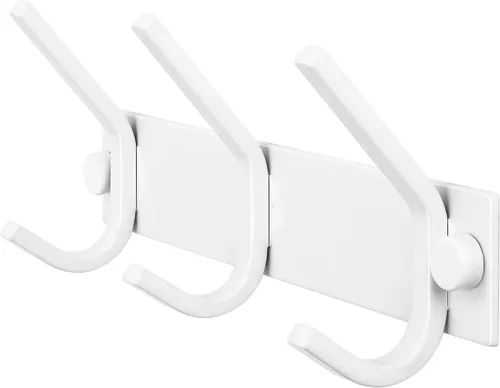 Miniatura 18 de WEBI Perchero de pared, 8 ganchos, 24" de largo, ganchos para colgar abrigos montados en la pared, gancho para colgar abrigos, estante de ganchos