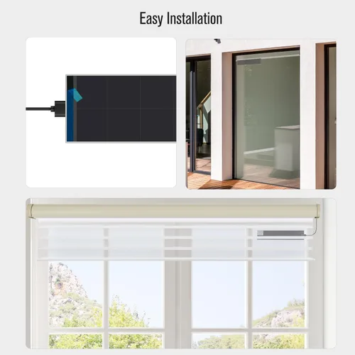 Miniatura 7 de Panel de carga solar para persianas con interfaz USB 2.0, 5V 5W para persianas enrollables motorizadas solo para uso en interiores, compatible
