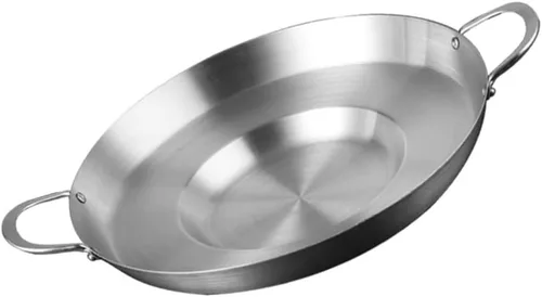Miniatura 4 de Hemoton Sartén mexicana cóncava de acero inoxidable de 19.7 pulgadas para freír y freír compatible con cocinas de gas y de inducción