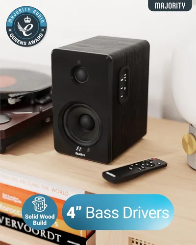 Miniatura 4 de Majority D40 Altavoces de estantería activos Altavoces de estudio estéreo con alimentación Potente sonido amplificado de 2.0 canales